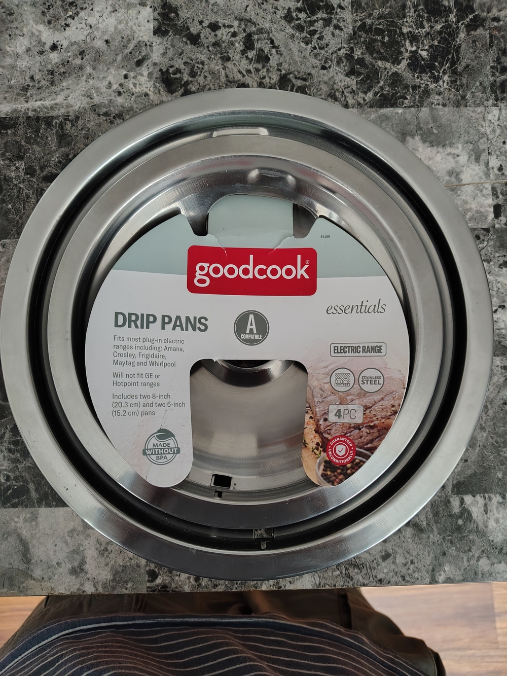 Essentials Stainless Steel Drip Pans - Silver (4 Pc)